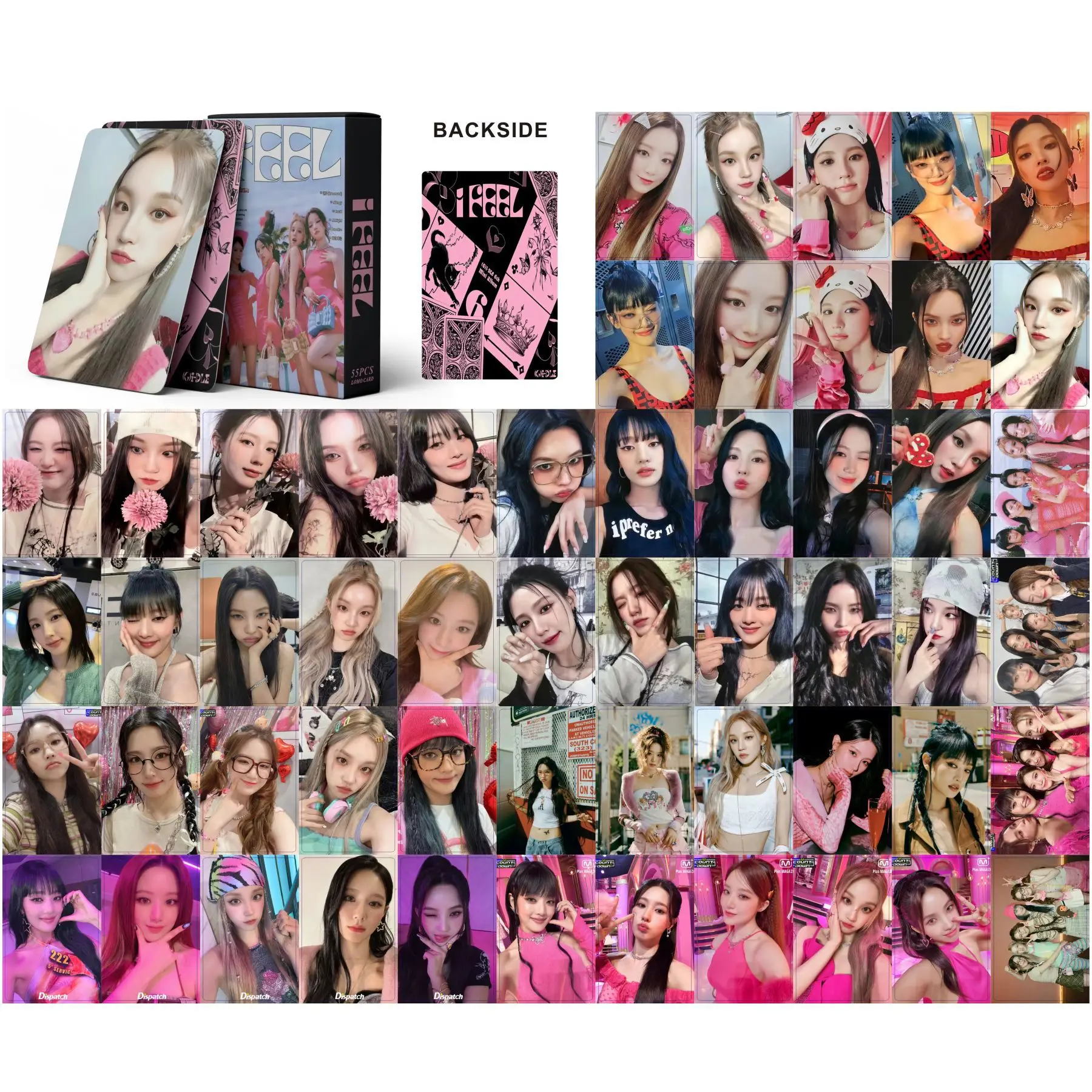 55Pcs/Set Kpop Lomo Card Stars Album Print HD Photocards Double Side Fans Gift Cute Cards