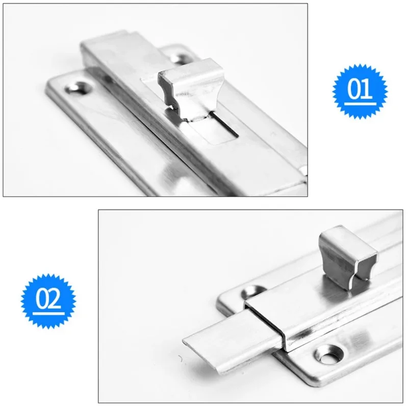 1PCS Stainless Steel Double-ended Door Bolts Sliding Lock Barrel Bolt Latch Safety Hardware door latch door lock cylinder