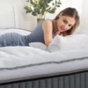 QUEEN ROSE Mattress Topper Queen, Extra Thick Pillow-Top Mattress Pad Bed Covers, Plush Soft Support, 3D Snow Down Alternative, 5