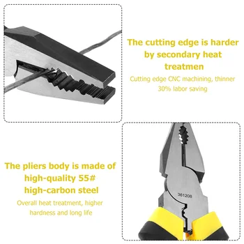 3set High Carbon Steel Pliers ,Cable Wire Cutting Pliers with Soft Grip Handle 6