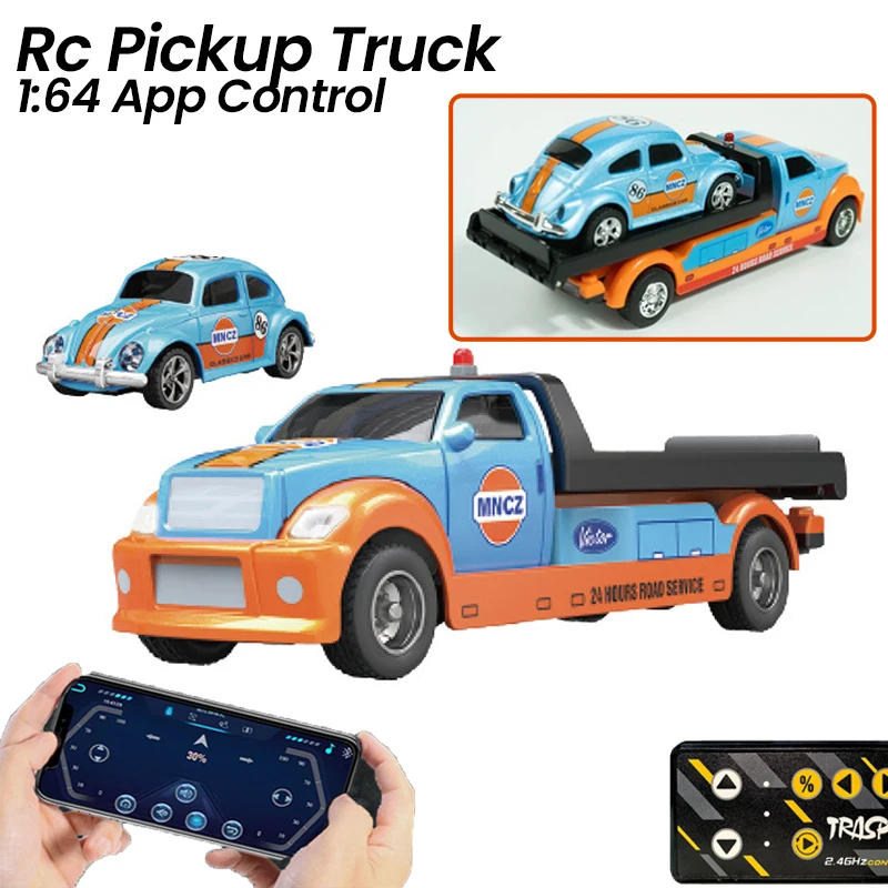 1/64  Alloy Trailer Model Toy Car Diecast Metal Movable Joint Pull Back Rescue Engineering Vehicles Model Car Gifts for Kid Xmas