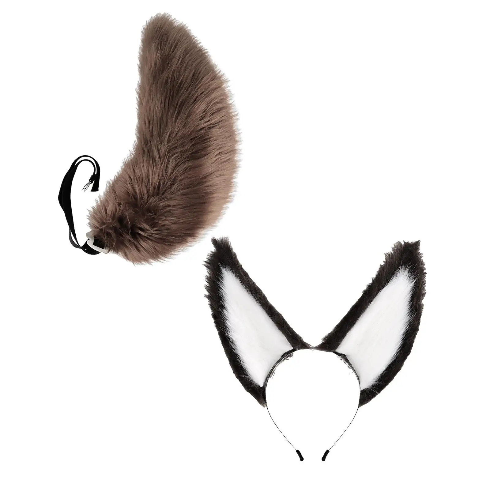 

Ears and Long Tail Animal Ears Anime Dress up Cosplay Props Hair Hoop for Masquerade Fancy Party Halloween Performance Children