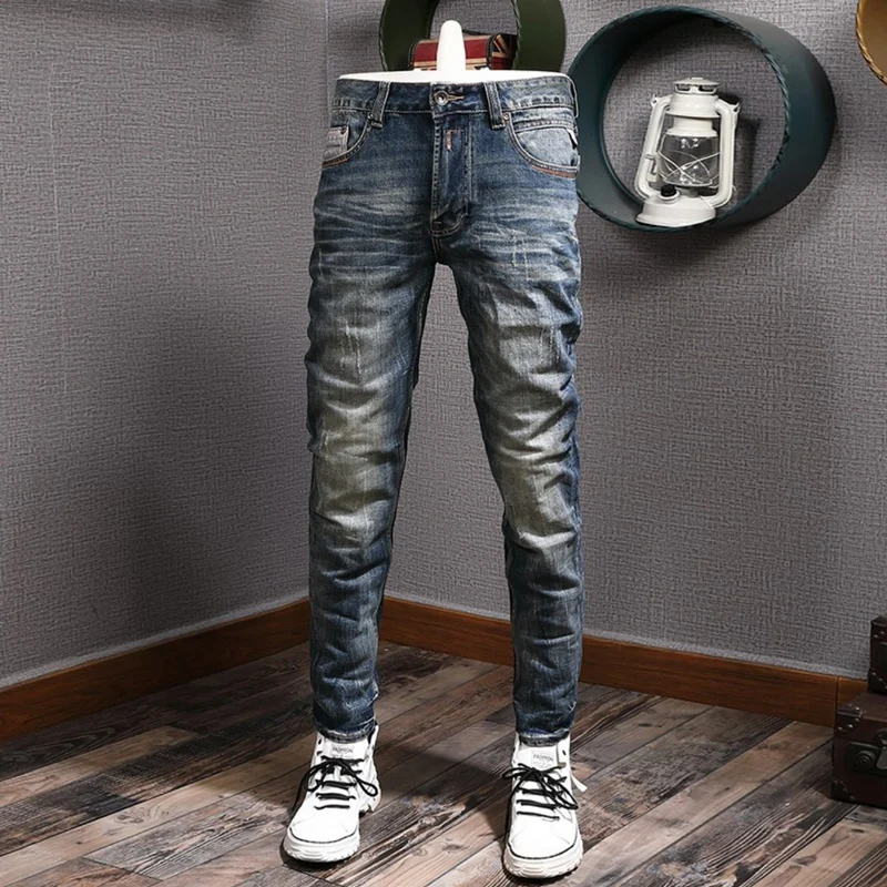 Европейские трендовые модные мужские джинсы