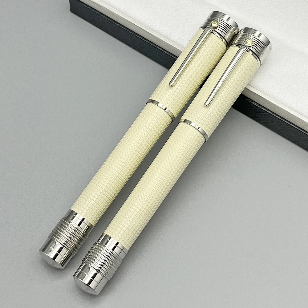 Luxury MB Fountain Pens Cow Milk Yellow Limited Gandhi Edition Rollerball Writing Gift Stationery With Serial Number