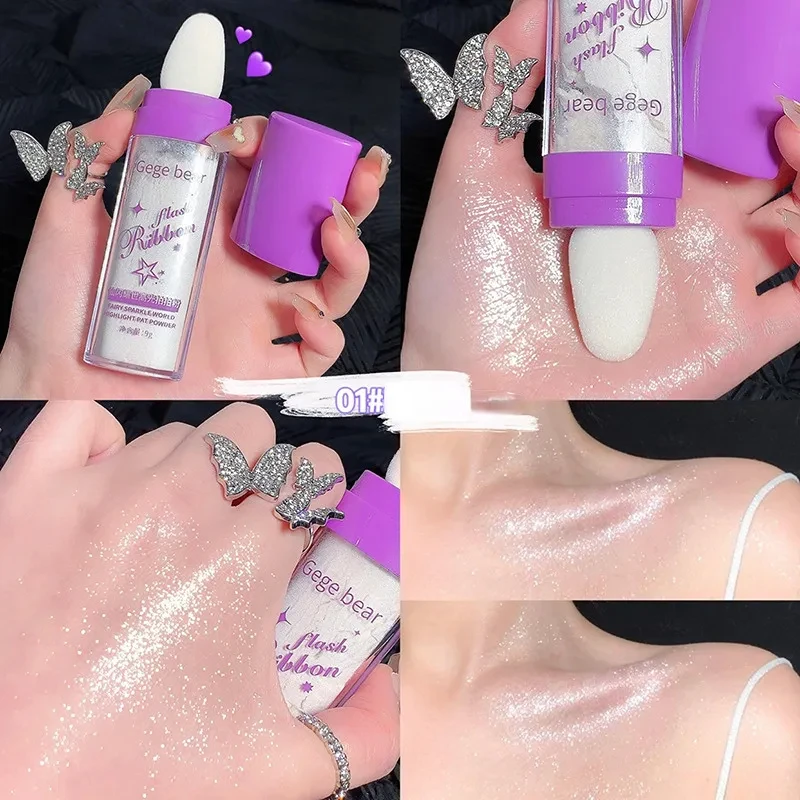Highlighter Powder White Moonlight Polvo De Hadas Glitter Shimmer Contour Shading Illuminator for Women Face Body Makeup