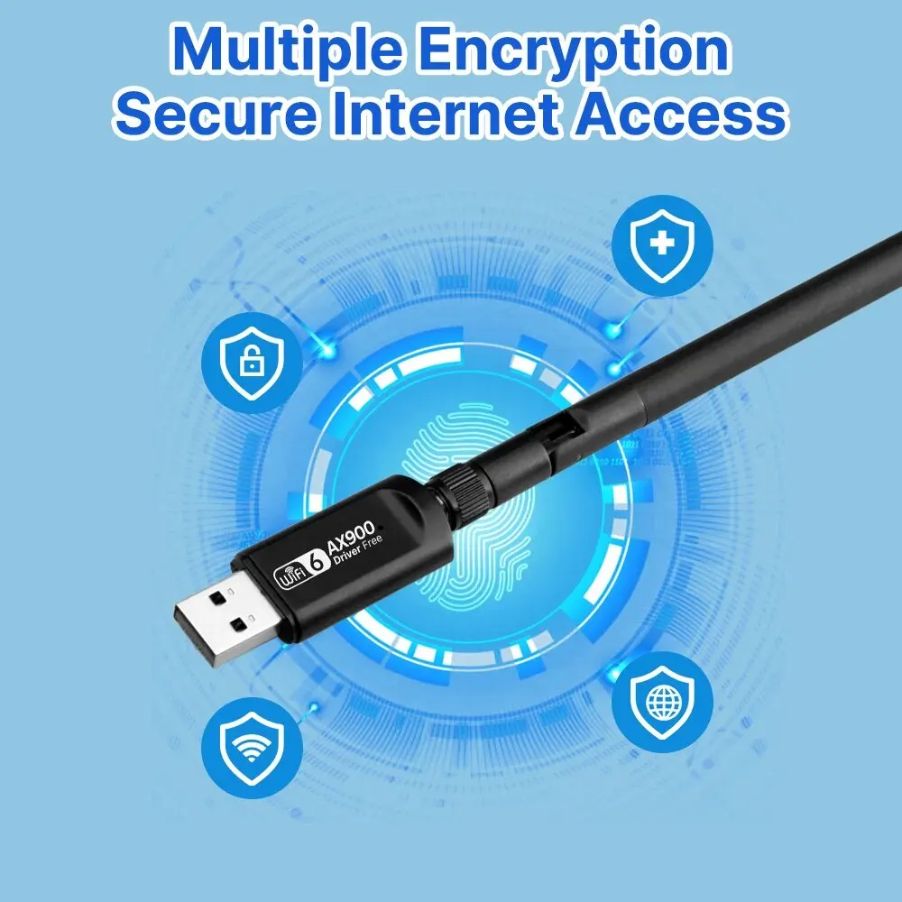 듀얼 밴드 무선 와이파이 리시버, USB AC 와이파이 어댑터, 2 in 1, 2.4G, 5G, 5dBi 동글, Win10, 11 PC 노트북, 무료 드라이브, 6 AX900