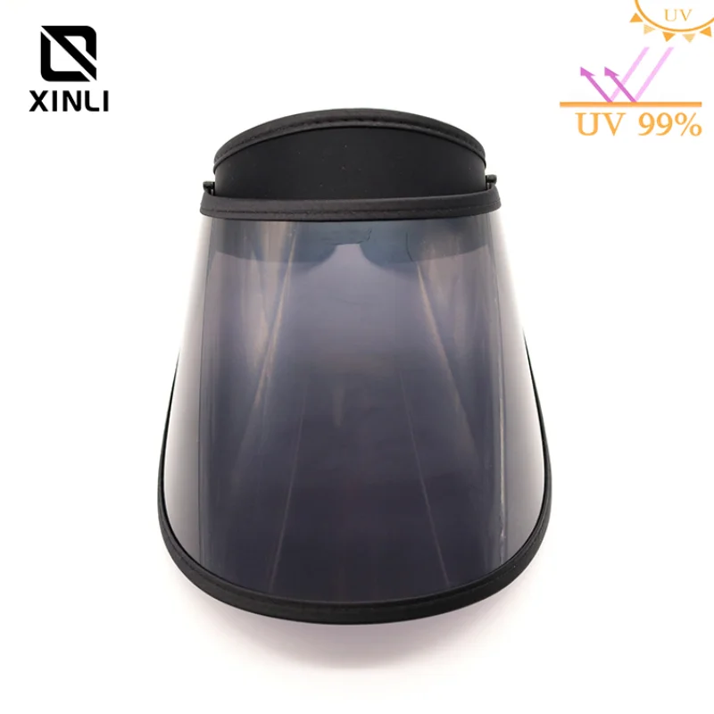 Summer Long Beach Hats Woman Black Transparent Adult Outdoor UV Protection Travel Golf Cap Sun Visor for Men Sun Cap Sunscreen 4