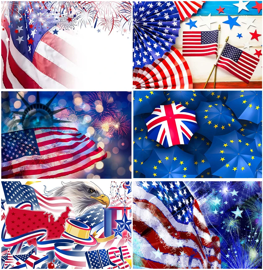

Фоны с изображением американского флага фейерверка орела для вечеринки в честь Дня Рождения декорация боке праздник независимый день фоны