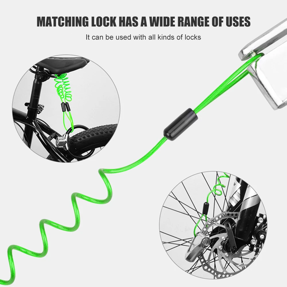 120cm Security Anti Thief Motorbike Motorcycle Wheel Disc Brake Alarm Lock Bag and Reminder Spring Cable