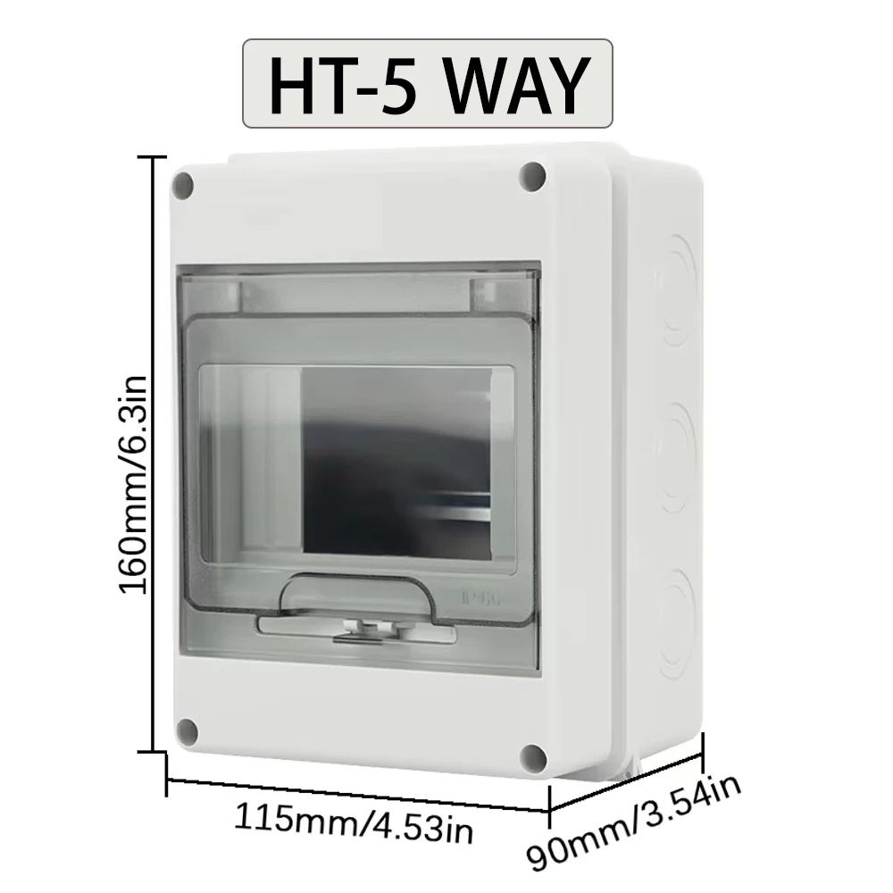 IP65 HT-5/8/12/15/18/24 WAY DC Circuit Breaker Distribution Box PC/ABS Plastic O