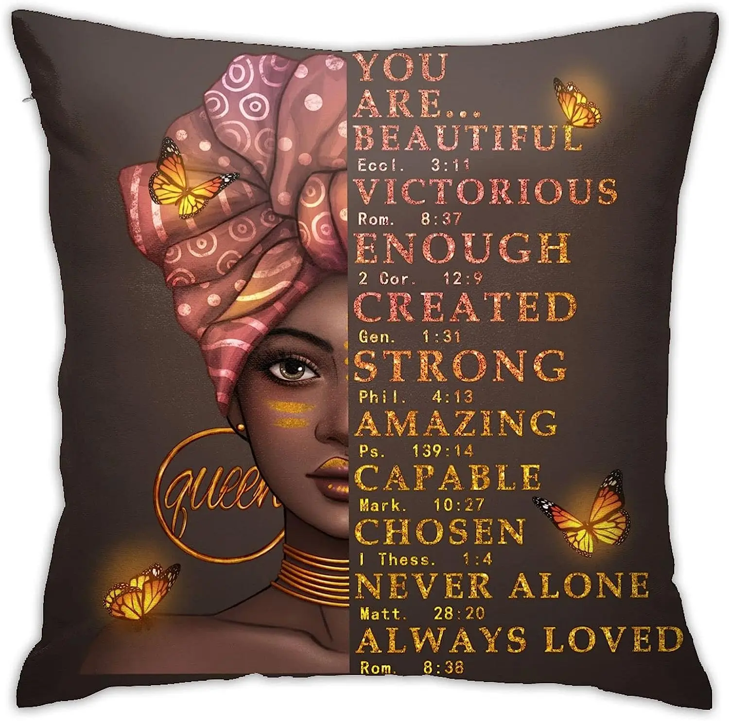 BlackArtThrowPillowCoverAfroBlackGirlAfricanAmerican