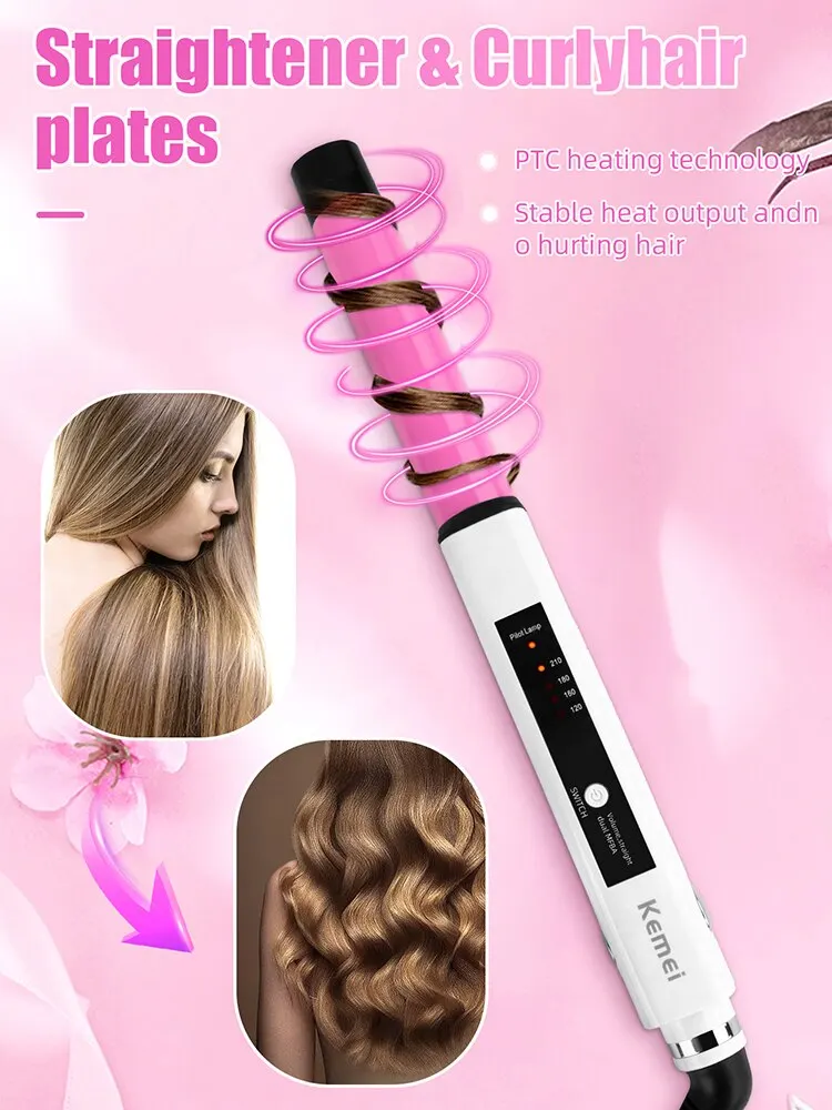 KEMEI Hair Ceramique Flat Iron Hair Straightener Fast Heating Ceramic Flat Iron.