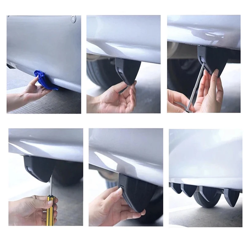 Auto Shark paraurti posteriore telaio universale Spoiler protezione labbra diffusore deflettore ABS Spoiler posteriore paraurti Chassis Spoiler - immagine 3