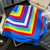 Luxury 2024 Square Silk Scarf for Women Hijab Hair Bands Neckerchief Female Satin Shawl Ribbon Headband Fashion Wraps Bandana 6