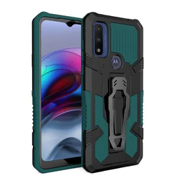 Durable Shockproof Protective Case - Black Grey for Moto G6 Play (Green)