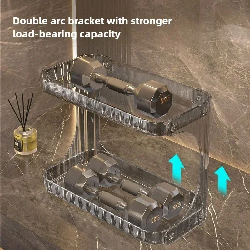 Desktop Bathroom Storage Rack Toilet Double Layer Cosmetics Storage Box Washstand Organizer Skincare Storage Rack Display Stand 4
