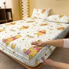 1 cartoon cute Winnie Piggy Pijie pattern digital printed frosted Fitted Sheett,bedroom printed bed cover,bedding(No pillowcase) 2
