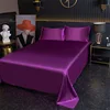 Bonenjoy 1 pc Bed Sheet for Summer Ice Cool Fabric Top Sheets Satin Smooth Flat Bed Sheet for Double Bedding (no pillowcase) 1