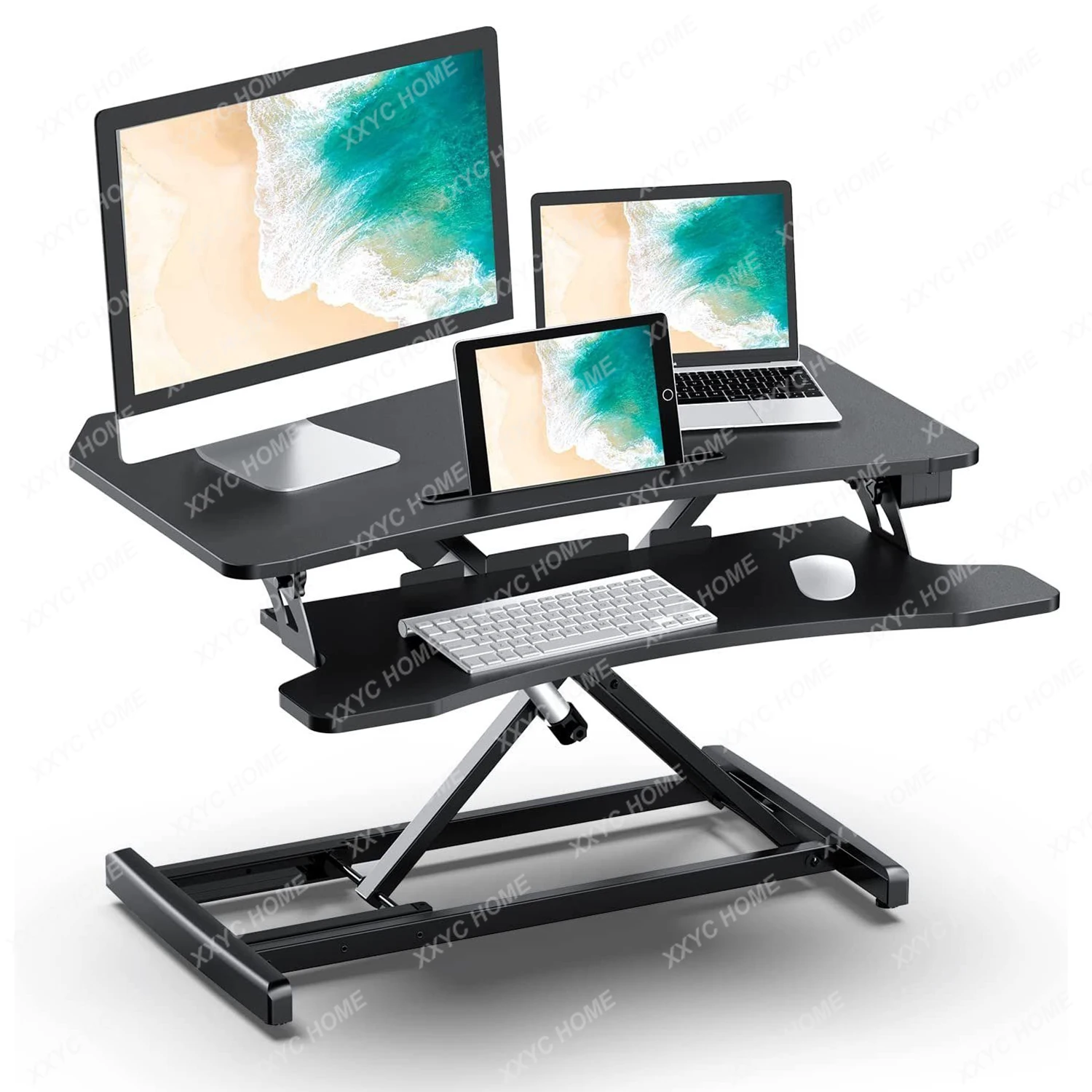 880 Height Adjustable Workstation, Electric Sit-Stand Desk, with Removable Keyboard Tray and USB Interface, 85 x 50.8 x 50 cm t 31w removable piano keyboard stickers