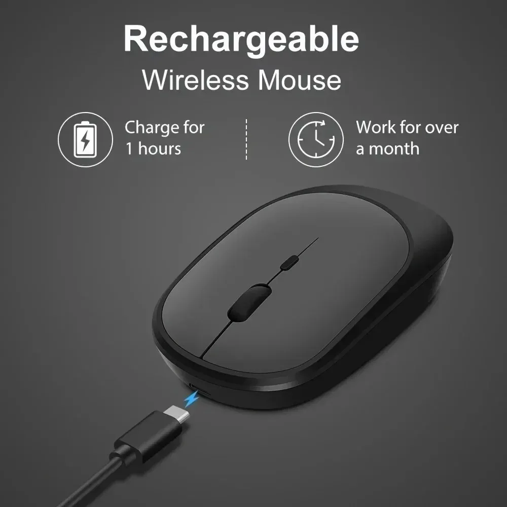 Фото 2. Беспроводная игровая мышь 4Gh с двумя режимами, Bluetooth, сверхнизкое энергопотребление, совместима с ПК Mac, компьютерами, ноутбуками, бесшумная мышь №5