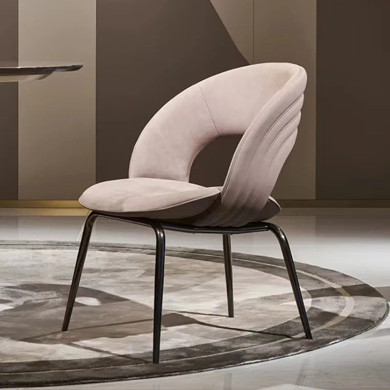 

Accents Italian Light Luxury Dining Chair Home Designer Stainless Steel Bedroom Dressing Cafe High-end Sales Office Furnitures
