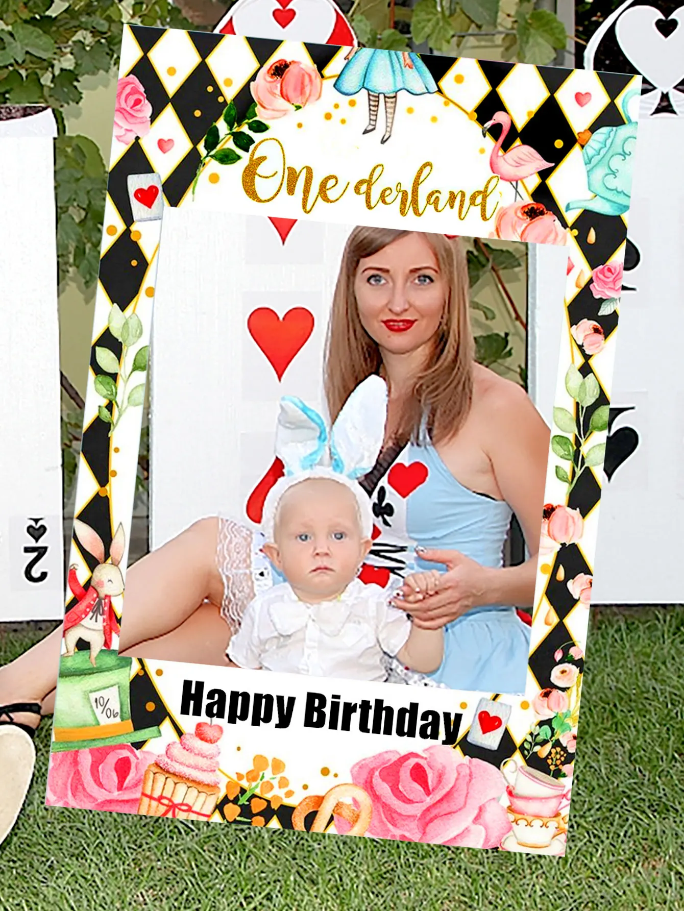 Alice in Onederland 1st Birthday Backdrop Alice in Onederland Party Supplies Party Photo Booth Props
