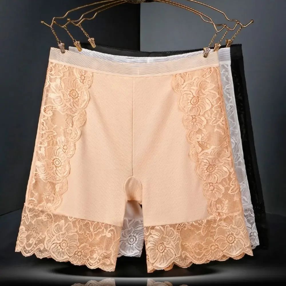 Plus Size Safety Short Pants Women Seamless Under Skirt Boxers for Women Sexy Lace Anti Chafing Panties Underwear