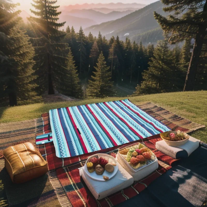 HODTOWN Waterproof Outdoor Plaid Portable Hiking Sleeping Blanket Picnic Mat Camping Beach Mat Folding Prairie Carpet