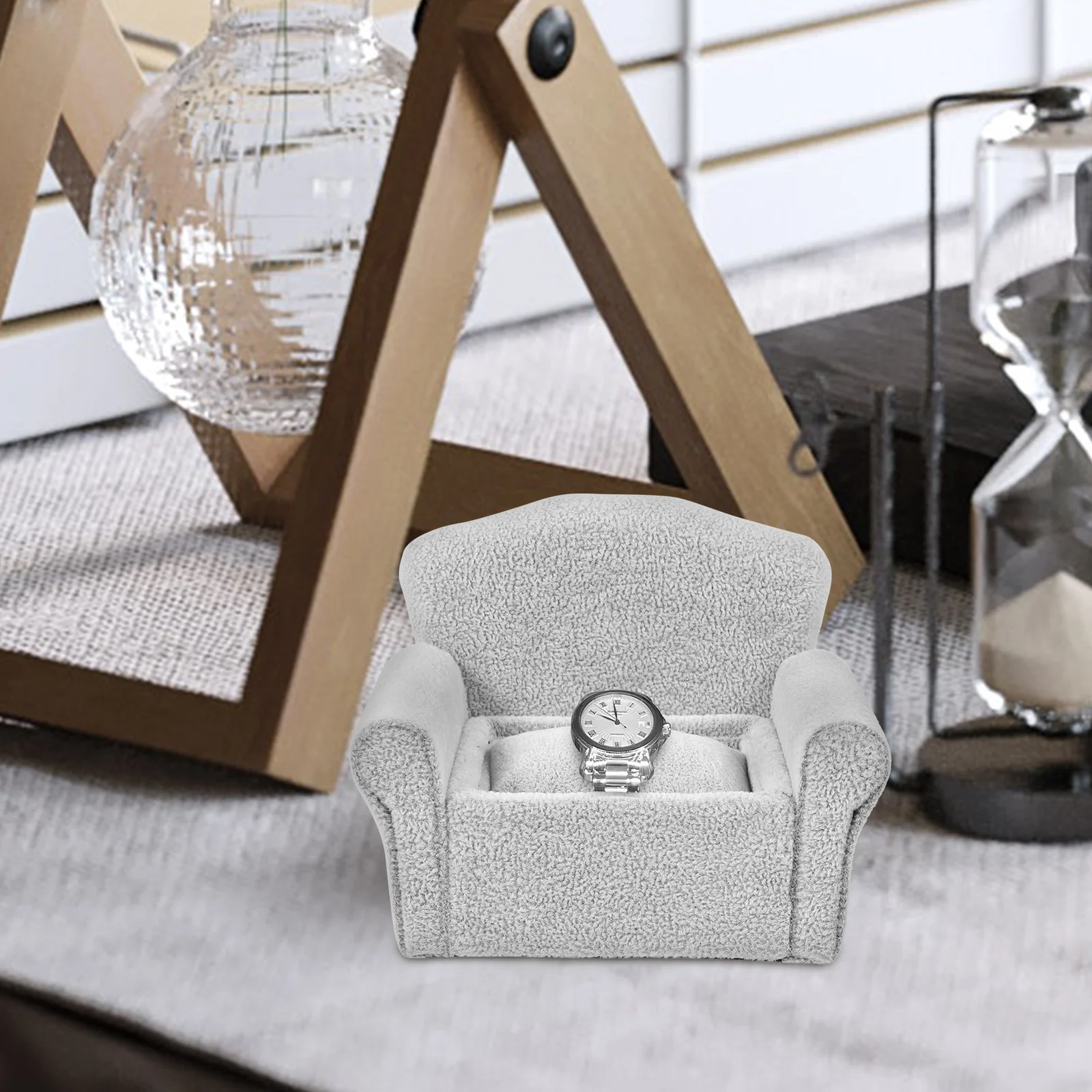 Sofa Shape Watch Display Holder Jewelry Display Holder Portable Bracelet Display Box with Single Pillow 2022 watch 2pcs pillow jewelry big storage box creative drawer portable multilayer cosmetic storage box pu leather jewelry box