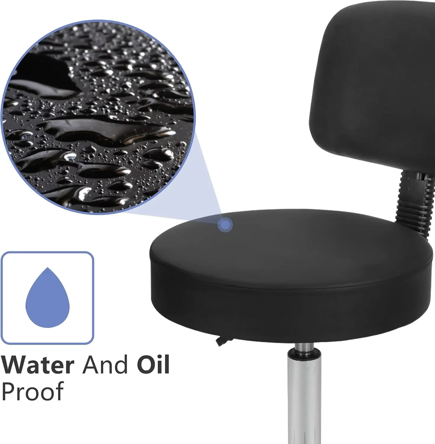 Rolling Stool Chair Adjustable Salon Stool Pu Leather Pedicure Tattoo Office Massage Spa Stools Chair