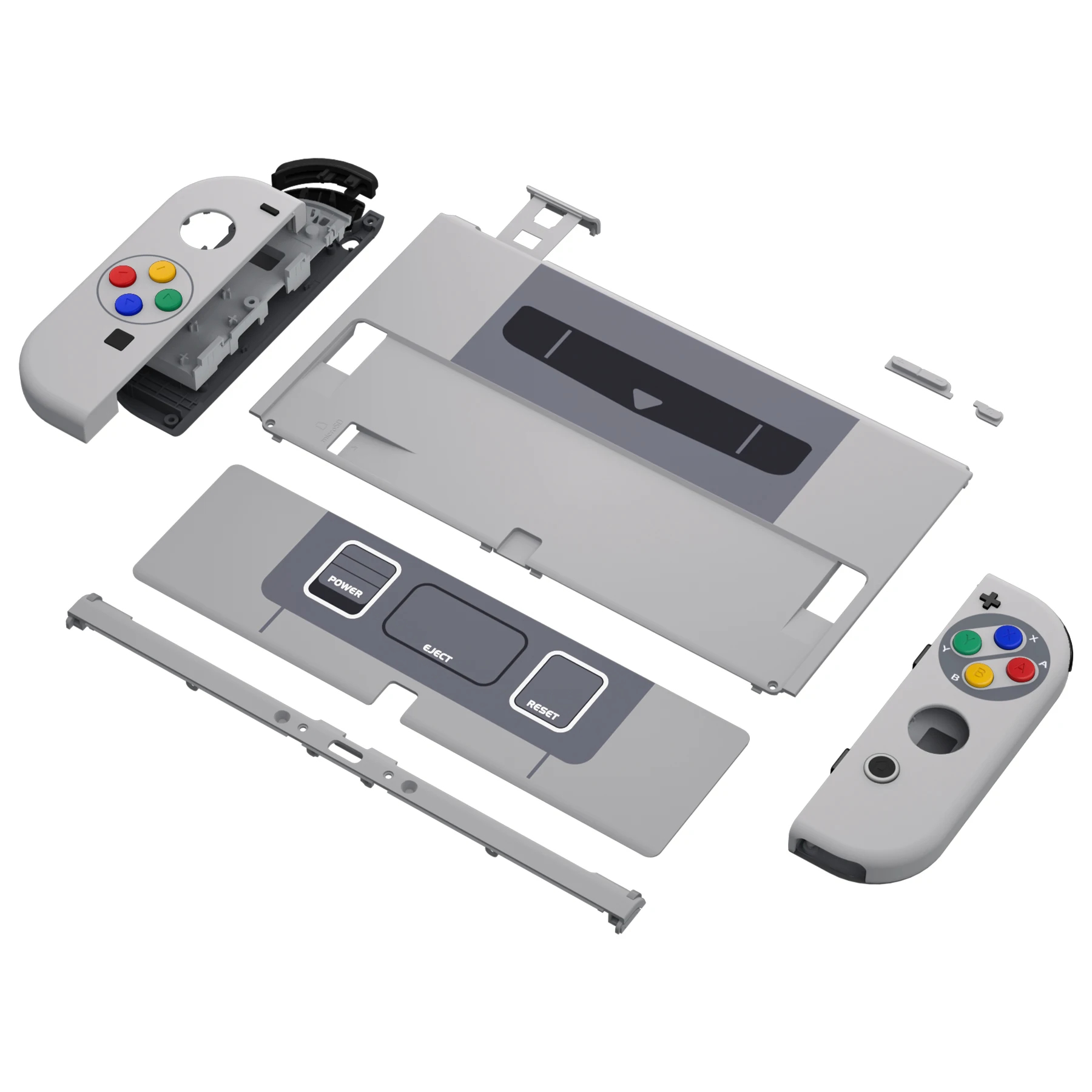 Extrem benutzer definierte Full-Set-Shell, Ersatz-Back-Plate-Metall-Kicks tand, Joycon-Gehäuse knöpfe für Nintendo Switch oled