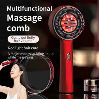 630nm Red Light Therapy Hair Growth Comb Scalp Applicator Repair Damaged Hair Massage Comb Head Massager Brush Liquid Applicator