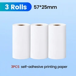 Compact 57MM Self-Adhesive Thermal Label Paper for Mini Printers & Instant Print Cameras (3 sticker)