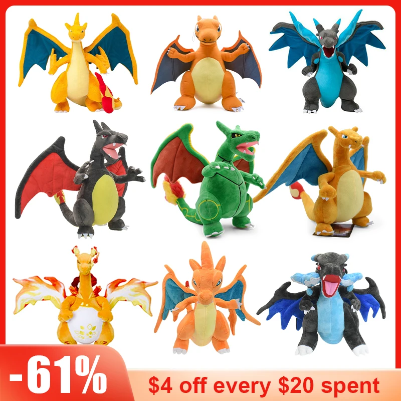 18 Stili Lucidi Charizard Giocattoli Di Peluche Pokemon Mega Evolution X & Y Charizard Animali Di Peluche Morbidi Bambola Giocattolo Regalo Per Bambin