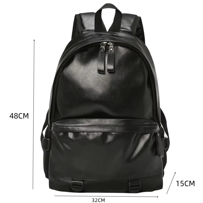 حقيبة ظهر كاجوال للرجال من الجلد الصلب بظهر ناعم ل...