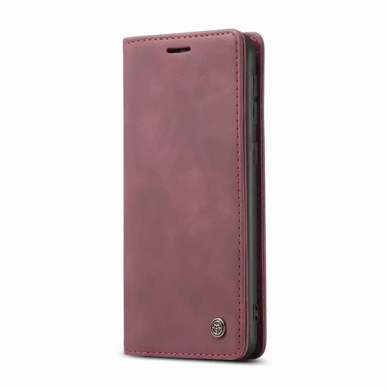 Magnetic Closure Leather Flip Wallet Phone Case with Card Slots and Shockproof Protective Stand