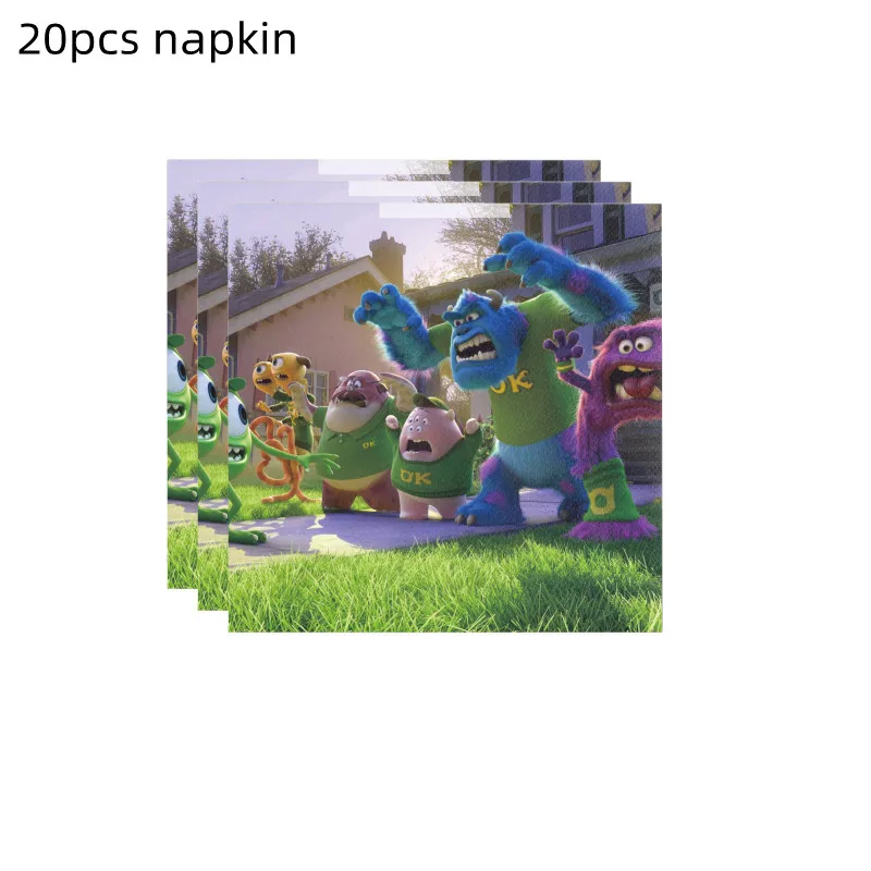 Description Picture 5 of itemMonster University Party Decorations Disposable Tableware Plate Cup Tablecloth Cake Topper Baby Shower Kids Birthday Supplies