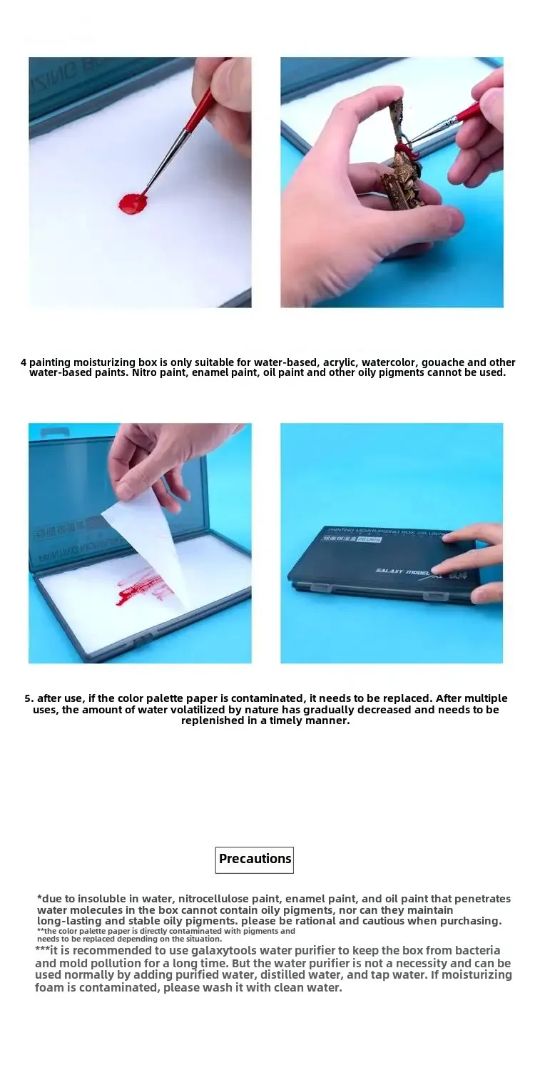 Galaxy T12A13 Painting Moisturizing Box mit Palette Paper Model Brush Werkzeug for Model Hobby Werkzeug DIY – Detail 12