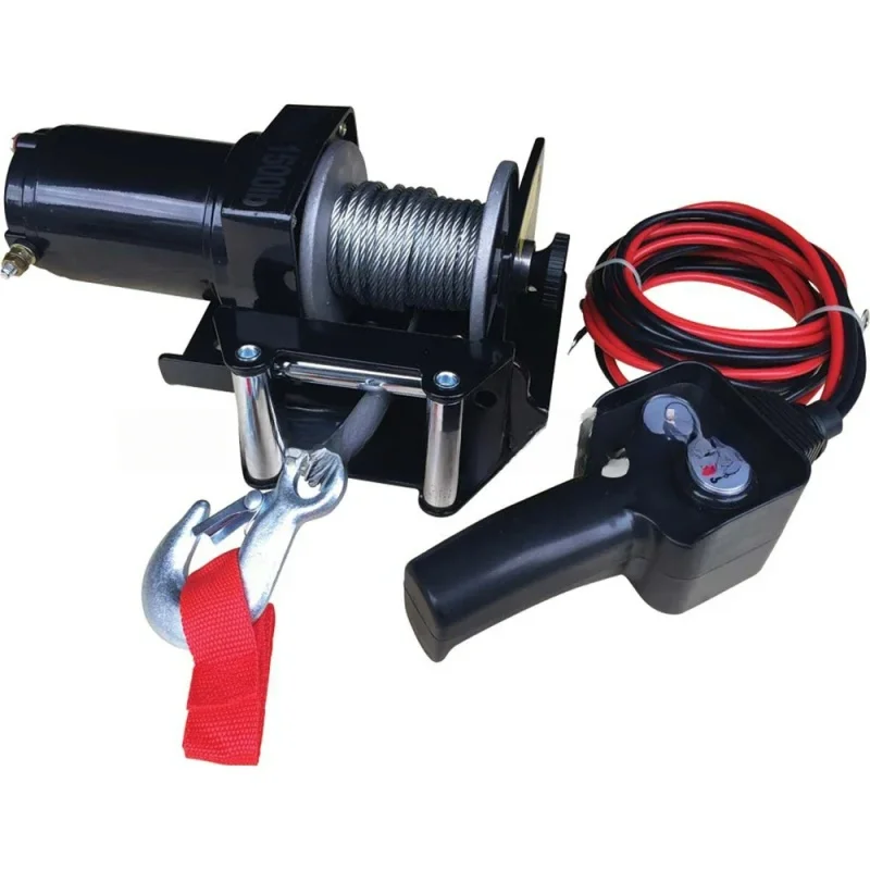 

Small 2000LB winch with motor 12v 500w