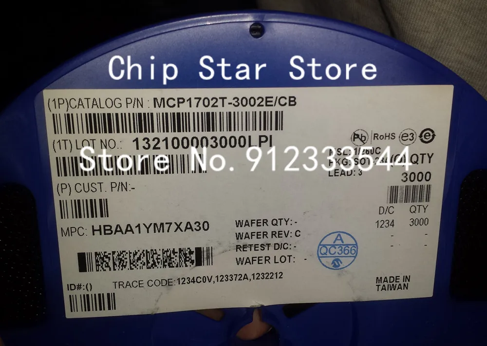 5 100pcs MCP1702T 3002E/CB MCP1702 SOT23A 3 Fixed LDO Voltage Regulator ...