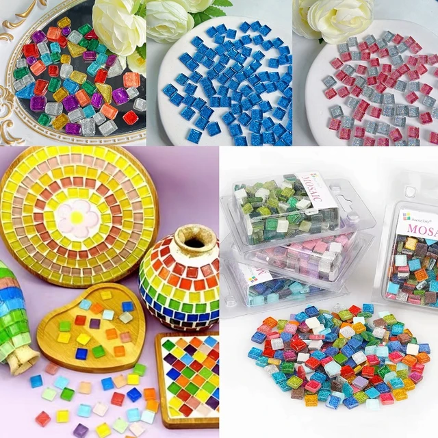 50pcs Assorted Color Mosaic Tiles Stained Glass Bulk Art Craft Supplies For  Diy Projects Home Decoration 1x1cm Square - Mosaic Making - AliExpress