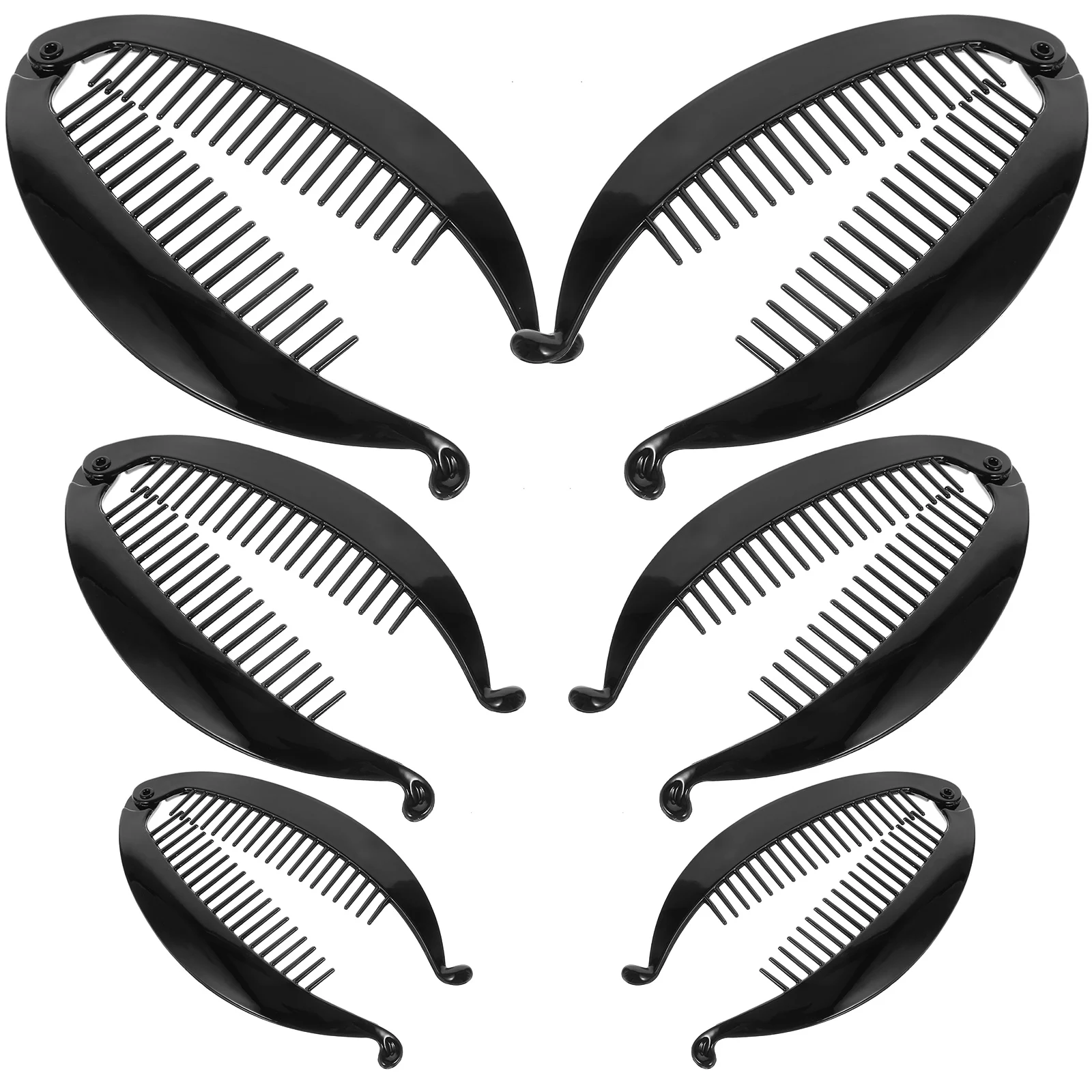 

6 Pcs Big Hair Clips Women Hairpins Creative Banana Ponytail Holder Woman Resin