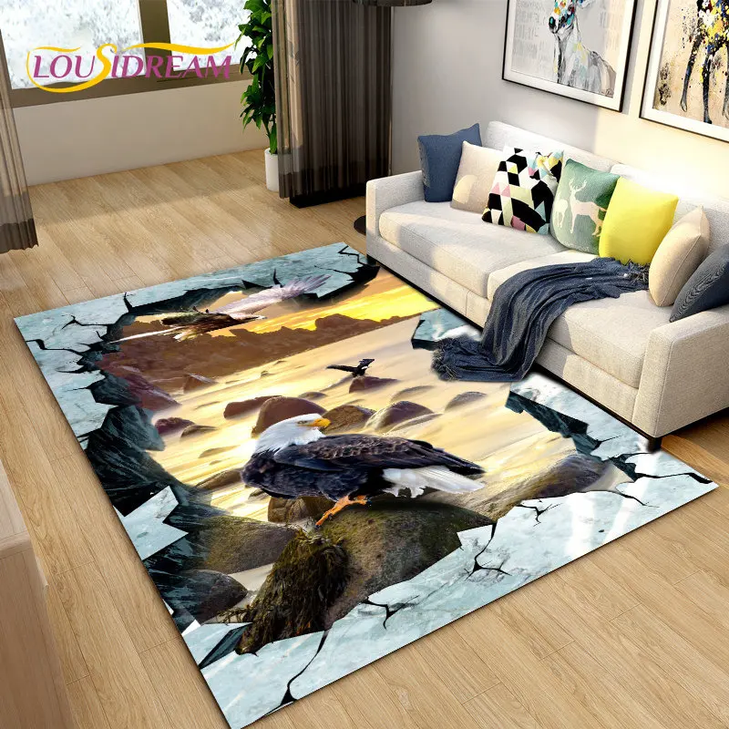 

3D Illusion Animal,Zoon,Beast Area Rug Large,Carpet for Living Room Bedroom Sofa,Kitchen Doormat Non-slip Floor Mat Tapis Salon