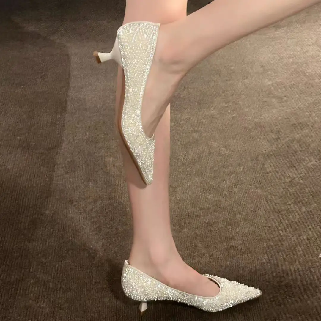 Women's High Heels Stiletto Heels Sequins Rhinestone Decoration Fashion Women's Dress Party Shoes 2026