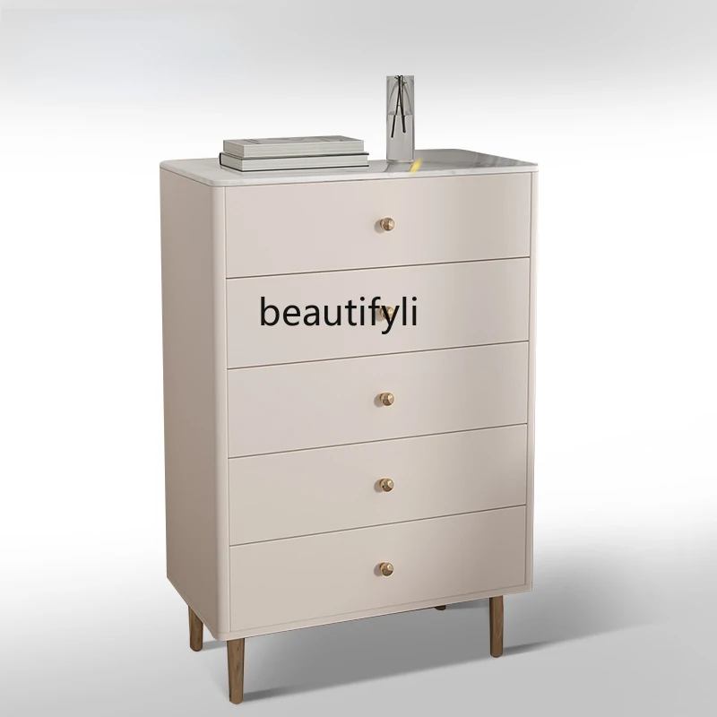 

LBX Solid Wood Chest of Drawers Simple Modern Bedroom Light Luxury Locker Tailstock TV Cabinet next to Chest of Drawer