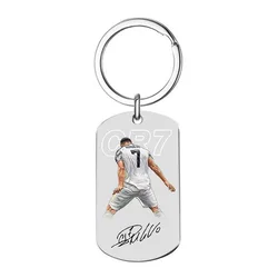 Elite Soccer Gift for Men: Signature Zinc Alloy Keychain, Football Fan Pendant Memorabilia (WHITE)
