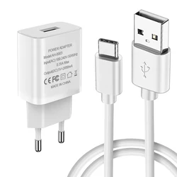 Fast Charger EU Plug with Quick Charge and USB Cable - EU Plug Type - C Cable