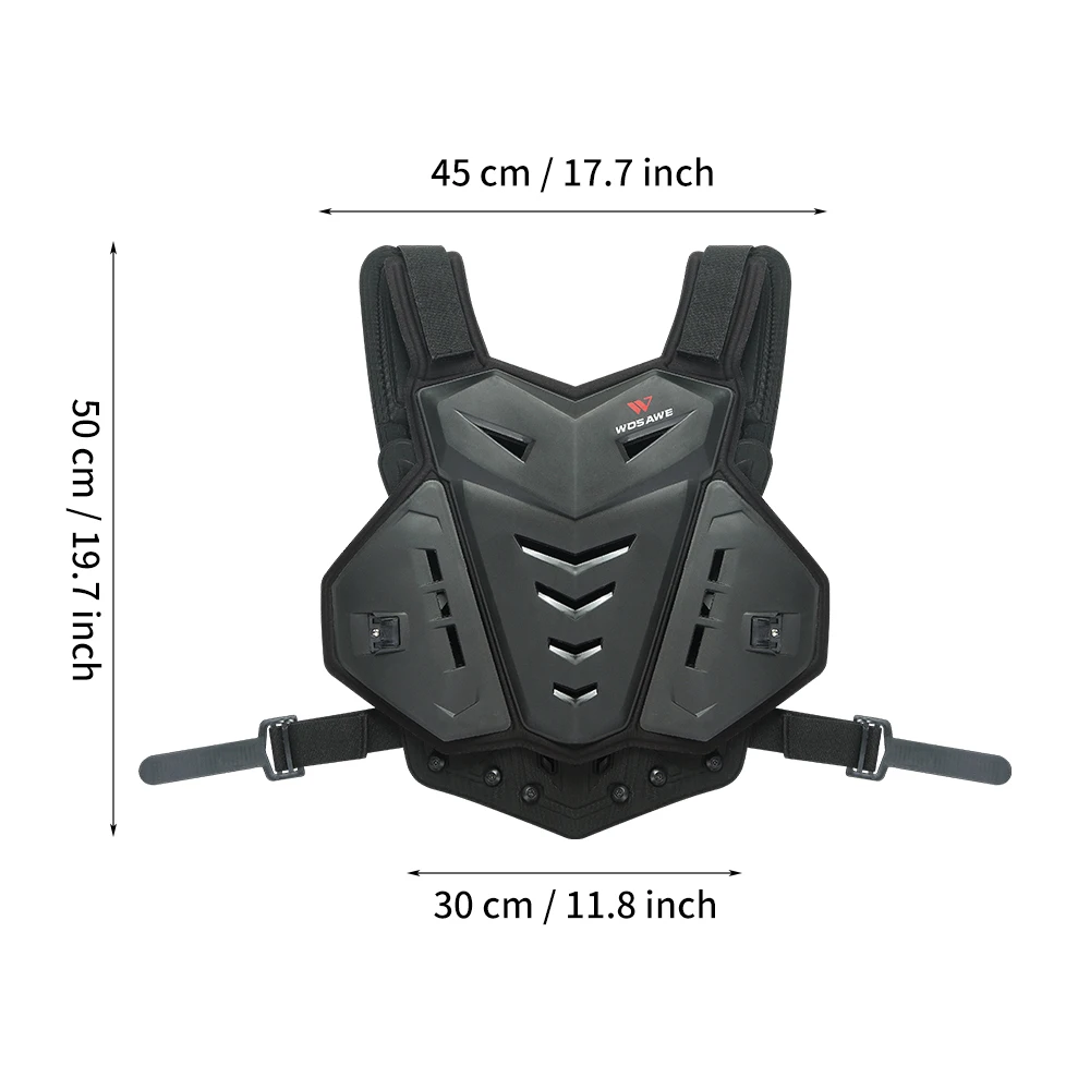 WOSAWE Motorcycle Jacket Body Armor Motocross Chest Back Protector Motocross Off-Road Racing Skateboarding Vest Protective Gear