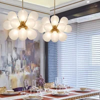 Nouveau Chambre d'enfant Chambre Designer Lustre En Verre Moderne Minimalement Salon Restaurant Lampe Suspendue Décor À La Maison Lumière LED 1