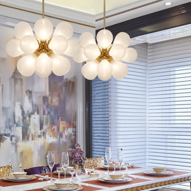 Nouveau Chambre d'enfant Chambre Designer Lustre En Verre Moderne Minimalement Salon Restaurant Lampe Suspendue Décor À La Maison Lumière LED 1